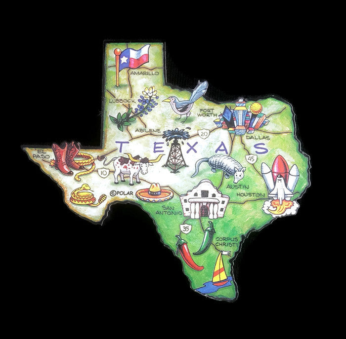 Magnet - Texas (TX) Art Wood