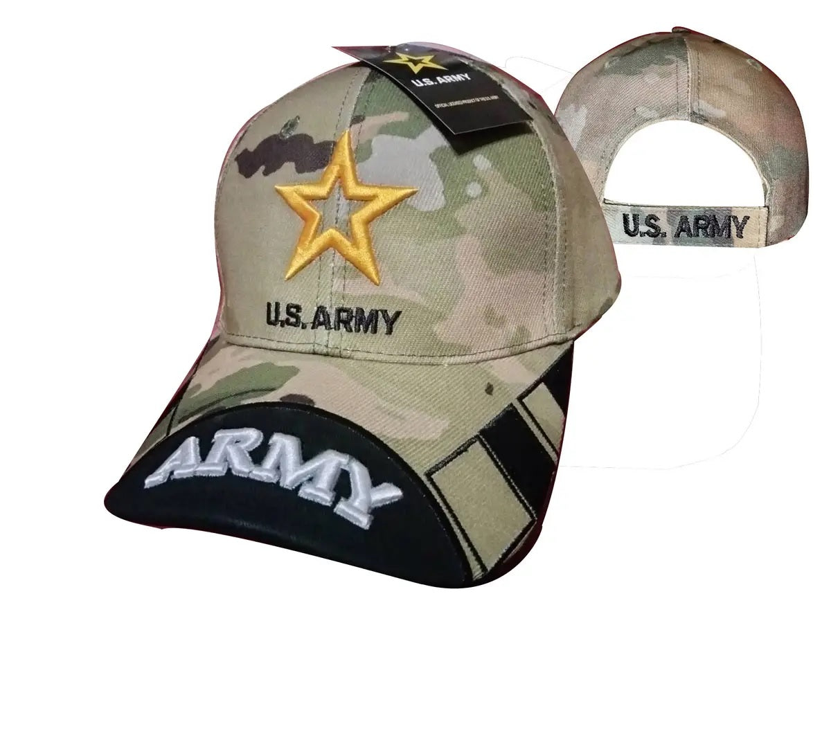 United States Army Military Hat Star Digital /Two-Tone Black Bill CAP601UC