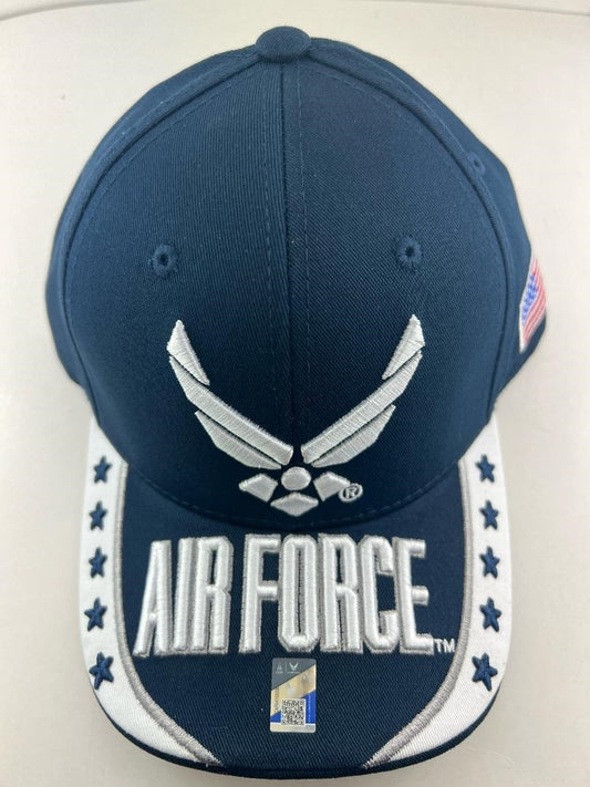 AIR FORCE HAT WHITE WINGS BLUE WITH STARS