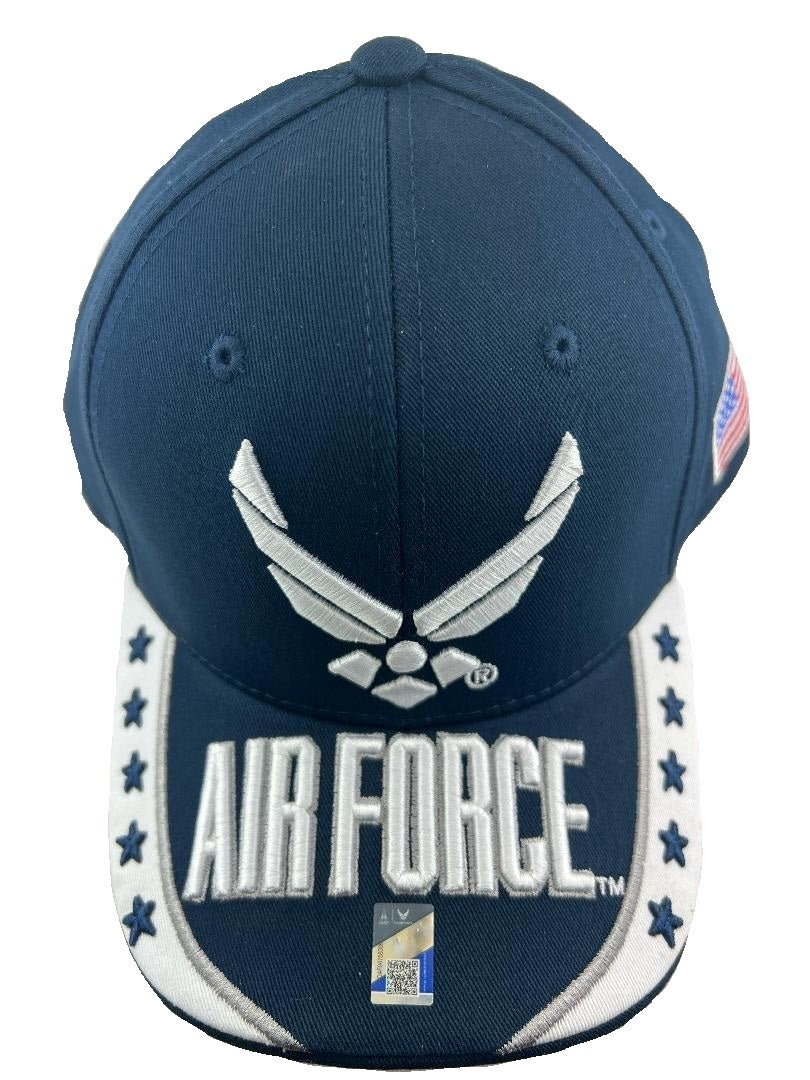 AIR FORCE HAT WHITE WINGS BLUE WITH STARS