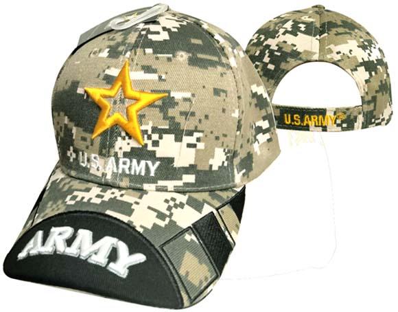 ARMY HAT Army Logo w/ Army on Bill Cap Camo