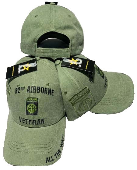 ARMY HAT 82ND AIRBORNE VETERAN OLIVE DRAB