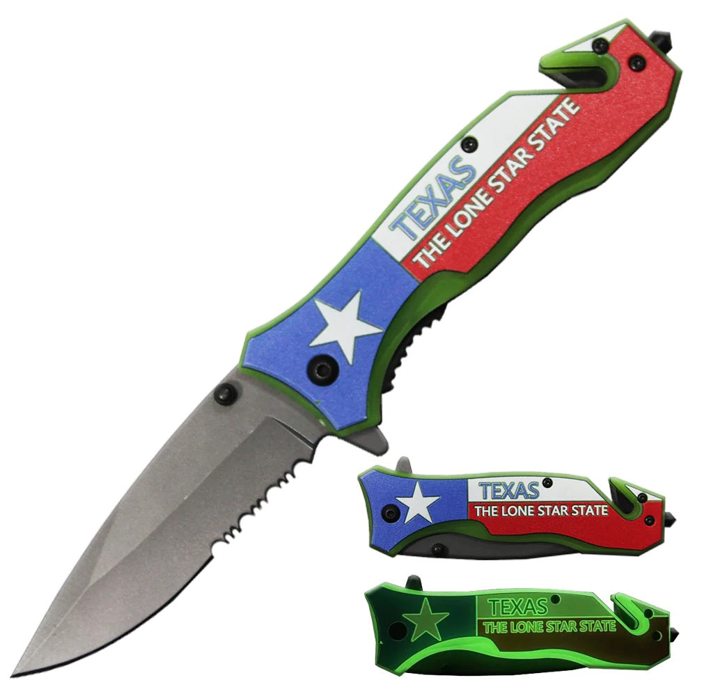 KNIFE YC1709-TX TEXAS RESCUE KNIFE GLOW IN THE DARK
