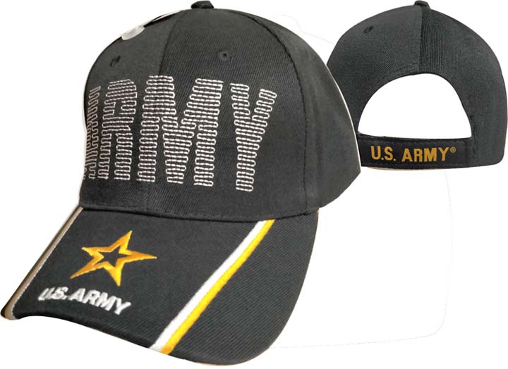 ARMY HAT BACK STITCH STAR BLACK