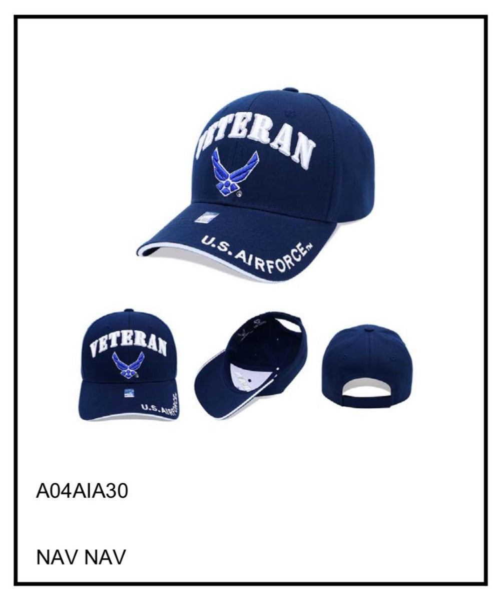 AIR FORCE HAT VETERAN WINGS BLUE