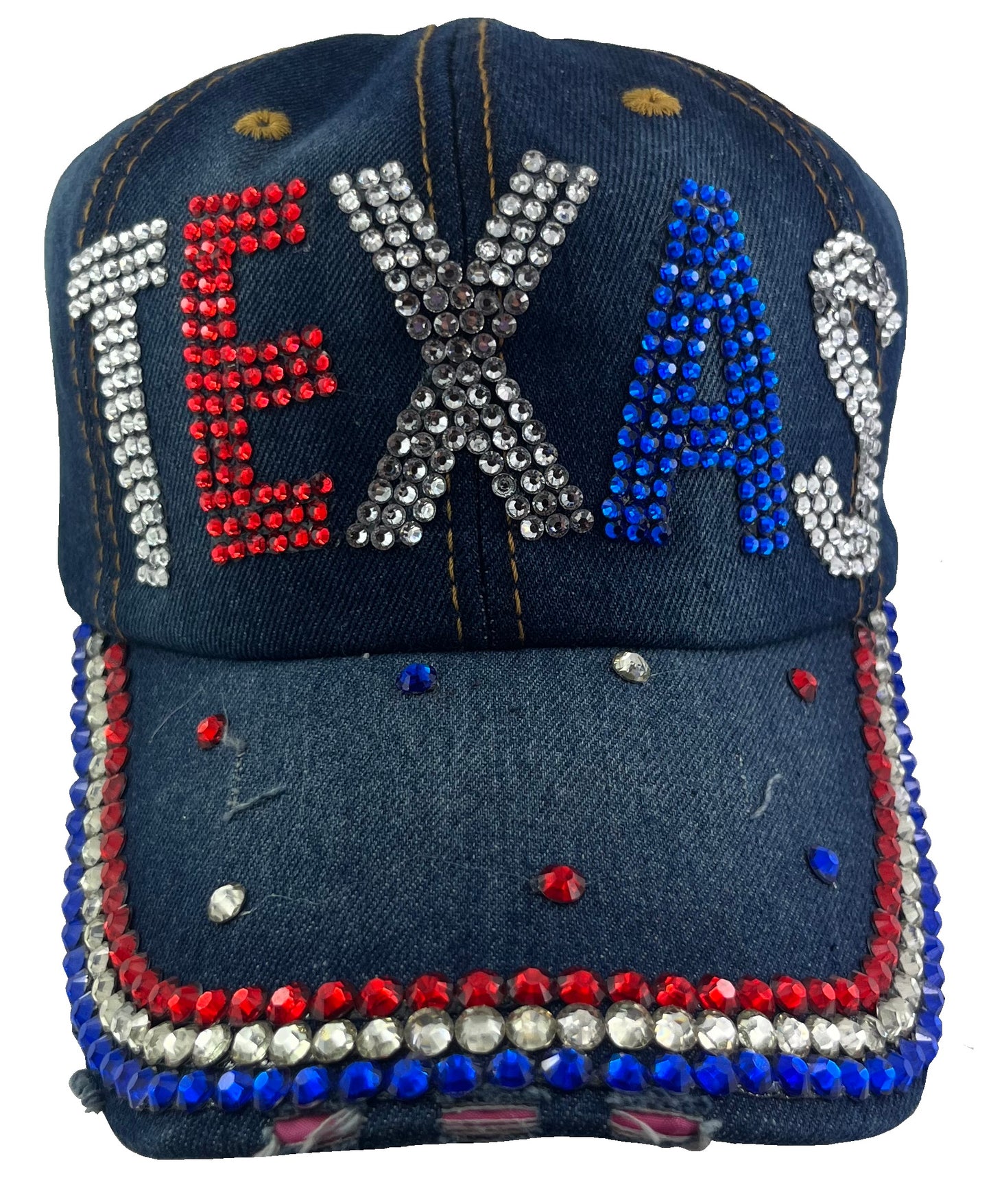 CAP-RHINESTONE TEXAS HT0806MT-DB