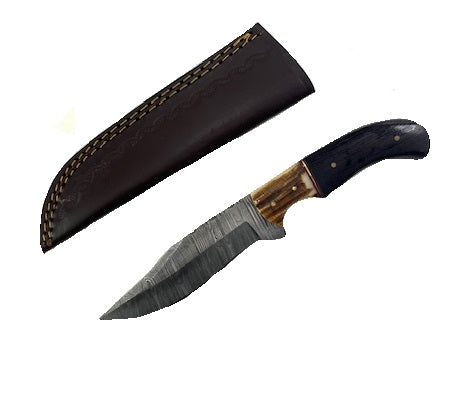 KNIFE DM-1400 STAG DAMASCUS 9IN