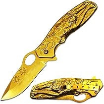 KNIFE DK5583-GD 4.5IN GOLD WOLF