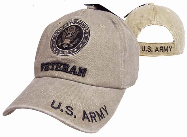 ARMY HAT VETERAN WASH KHAKI 502K