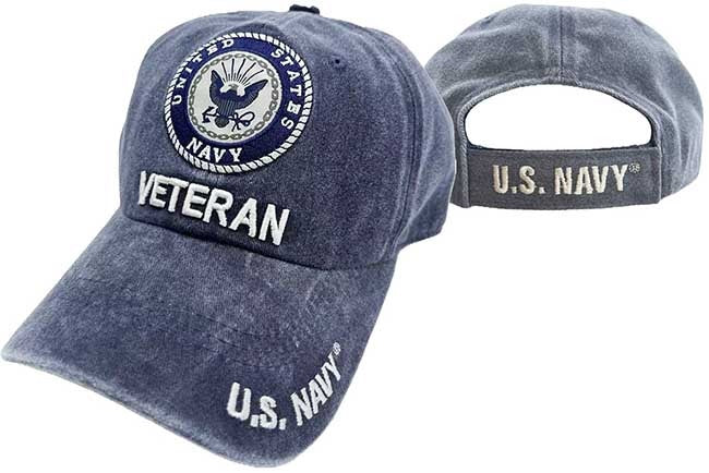 NAVY HAT VET WASH BLUE CAP512BN