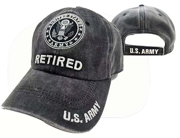 ARMY HAT WASH RET BLACK CAP522AB