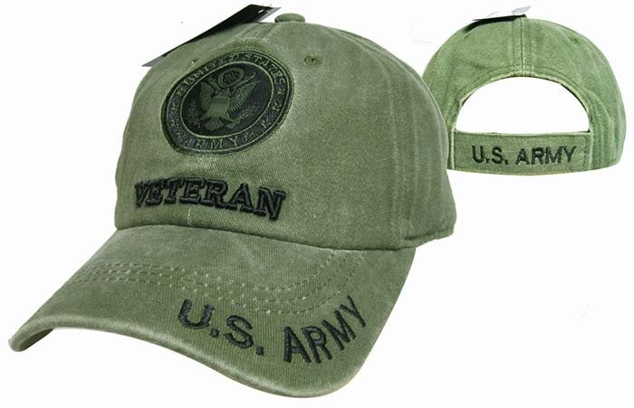 ARMY HAT VET WASH OD CAP512AG