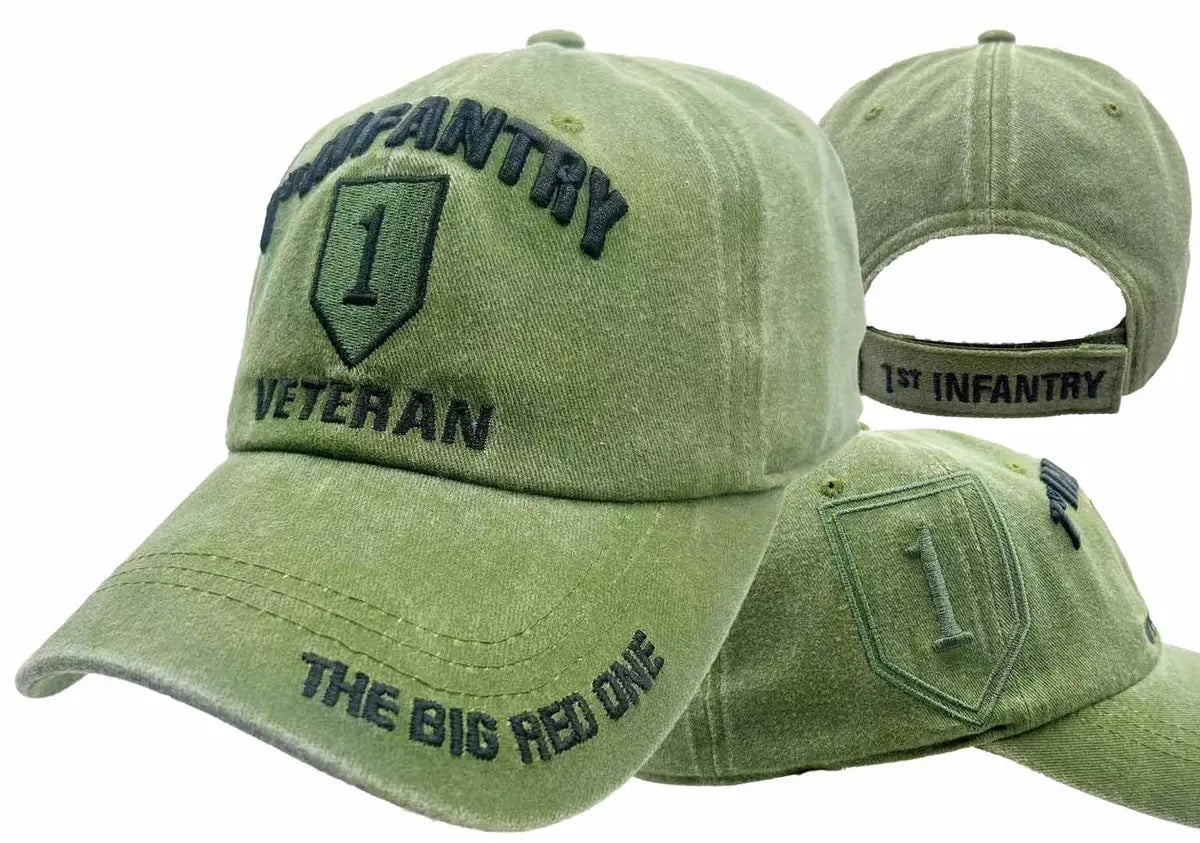 ARMY HAT 1ST INF VET OD WAS 519V