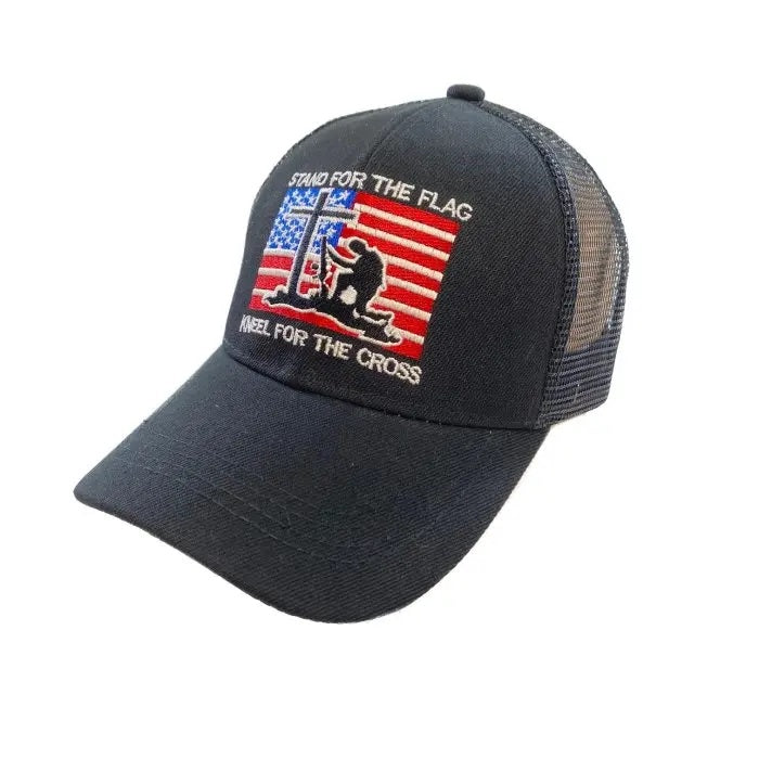 CAP-STAND/FLAG CROSS MESH 6034