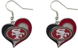 NFL San Francisco 49ers Earrings Heart Swirl