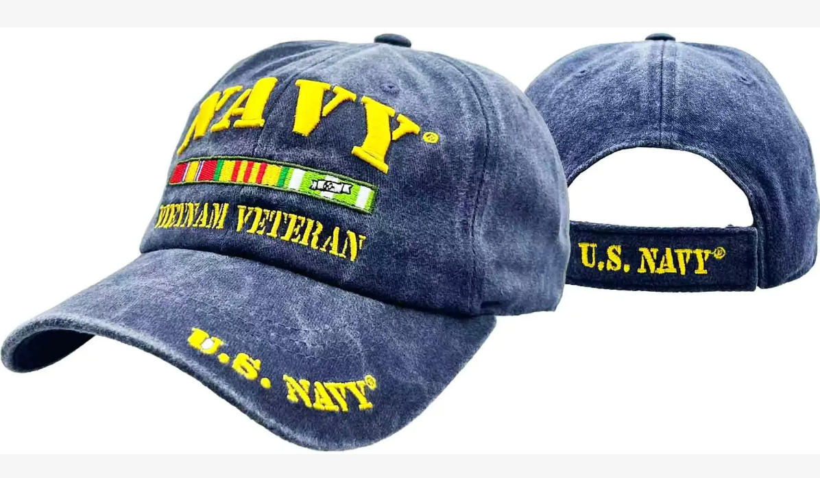 NAVY HAT VIETNAM VETERAN WASH BLUE 687BN