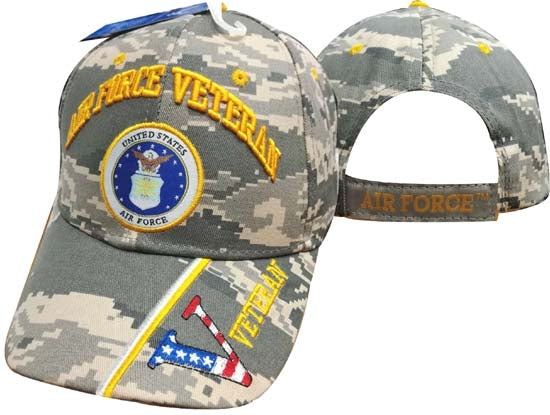 United Stated Air Force Veteran Hat w/Seal v/Flag Bill-Digi CAP593BC
