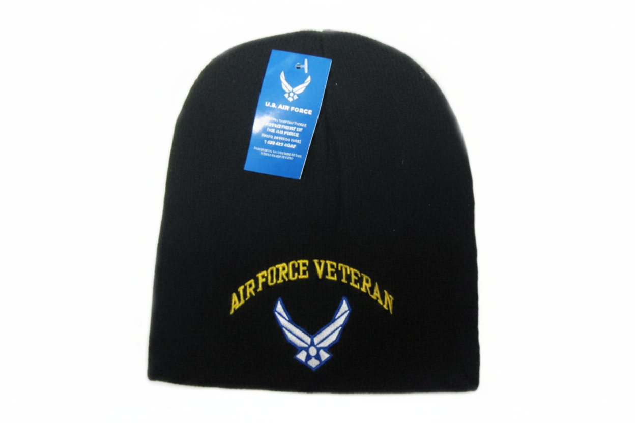 Military Beanie - U.S. Air Force Veteran Wing Log