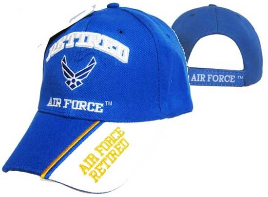 United States Air Force Hat - "RETIRED AIR FORCE" Wings-Royal BL CAP594