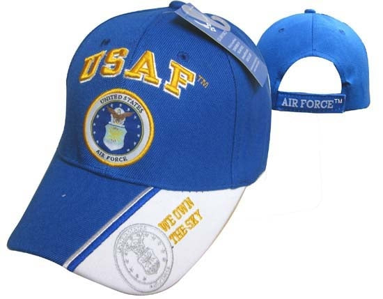 United States Air Force Hat USAF w/Wings "OWN THE SKY"-RYL BL CAP603M