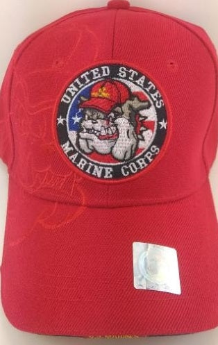 United States Marine Corps Military Hat - Bulldog/Seal-Red #2