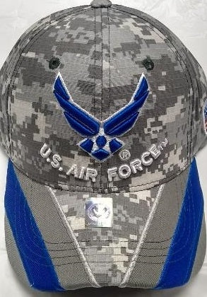 United States Air Force Wings Hat Blue/Grey Striped Bill - Digi A04AIA18-ACM