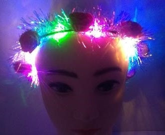 Fiesta LED Headband w/Iridescent Tinsel 6352/VG-7 SOLD BY DOZEN