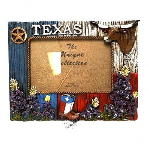 Texas Decor - Poly Texas / Bluebonnet Picture Frame XF-S0001