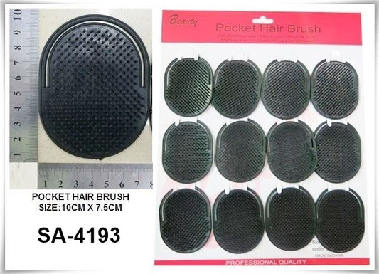 Pocket Hair Brush-Round Black SOLD BY DOZEN