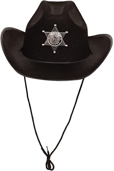 Cowboy Hat with Light-up Sheriff Badge