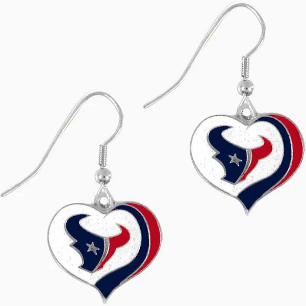 NFL Houston Texans Earrings Heart Swirl
