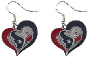 NFL Houston Texans Earrings Heart Swirl