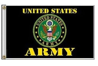 Flag - Army Round Logo Black 1624 3X5
