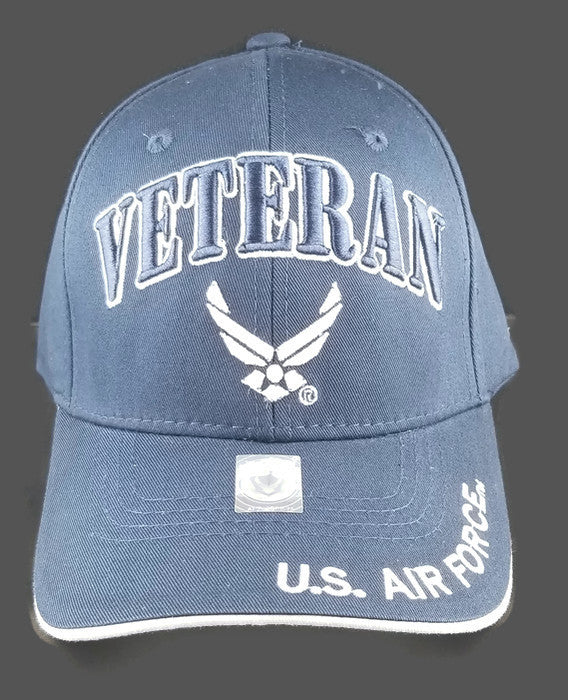United States Air Force VETERAN Hat with Wings Logo - A04AIV01 Navy Blue