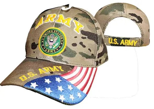 United States Army Hat Digital Seal Logo/USA Flag Bill CAP601GC