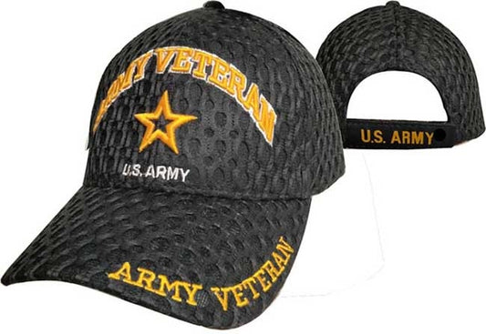 United States Army Military Hat "ARMY VETERAN" Star/Mesh CAP591H