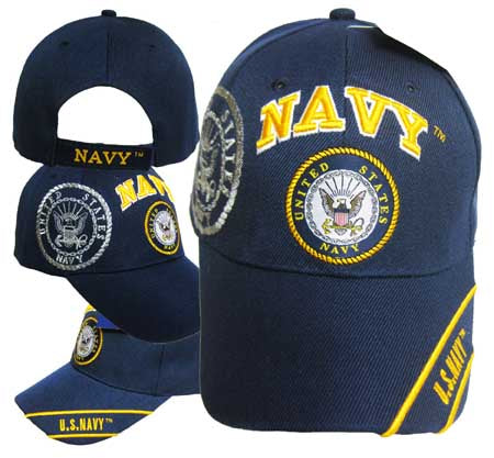 Unites States Navy Military Hat "NAVY" w/Seal (YellowText) CAP602T