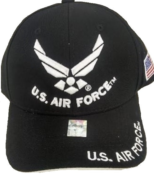 United States Air Force Hat - U.S. Air Force White Wings - Black A04AIA03