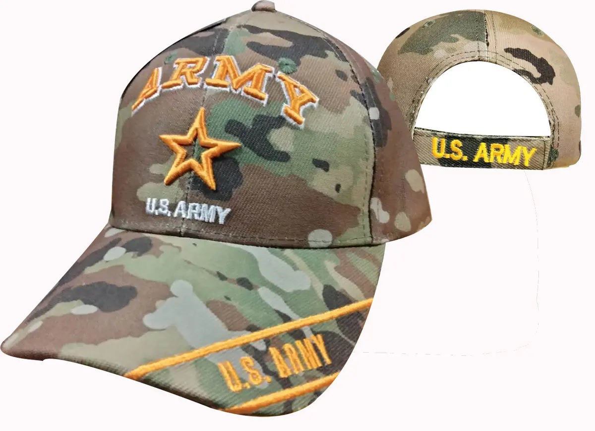 United States Army Hat "ARMY" Star Logo Digi w/Gold Text