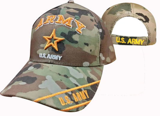 United States Army Hat "ARMY" Star Logo Digi w/Gold Text