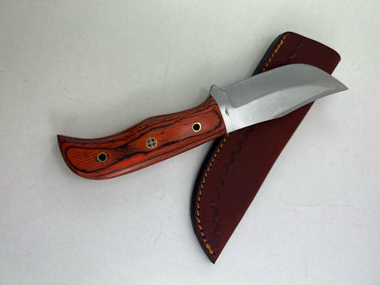 KNIFE 203494 MOSIAC  PIN HUNTER WITH LEATHER SHEATH