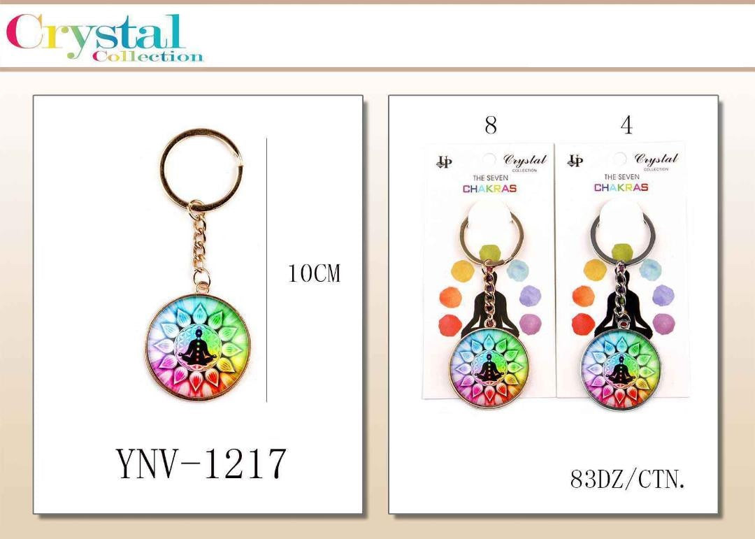 KC YNV-1217, CHAKRAS KEY CHAIN SOLD BY THE DOZEN