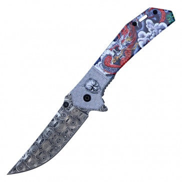 KNIFE - PWT322B DAMASCUS DRAGON
