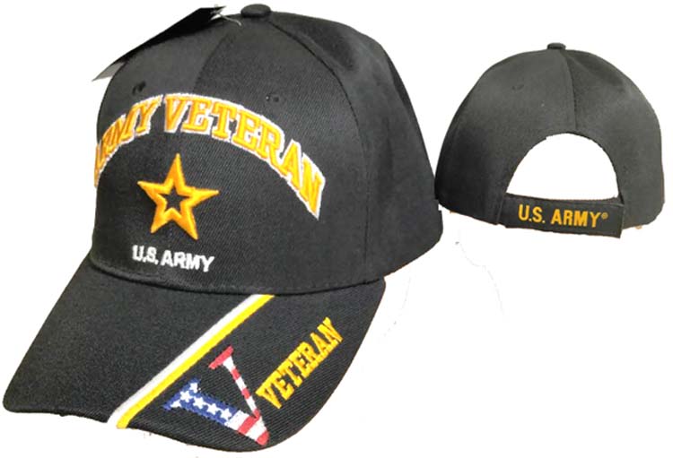 ARMY HAT  Army Star Veteran V on Bill Cap