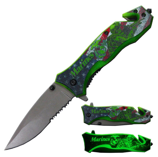 KNIFE YC1709-MA MARINE RESCUE KNIFE GLOW IN THE DARK