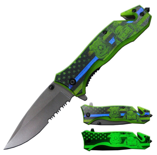 KNIFE YC1709-PO POLICE RESCUE KNIFE GLOW IN THE DARK