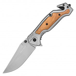 KNIFE PWT125GY 8.5IN WOOD POCKET SPRING ASSIST