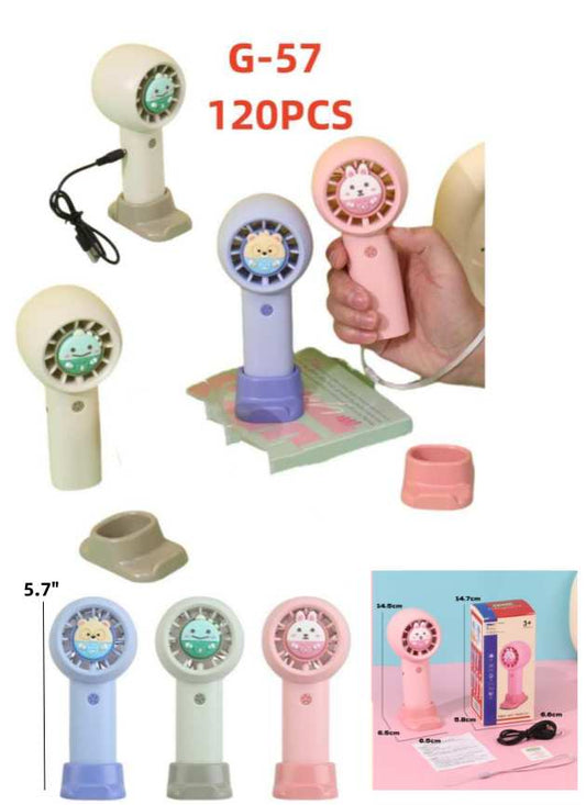 MINI FAN W/CELLPHONE HOLDER RECHARGEABLE