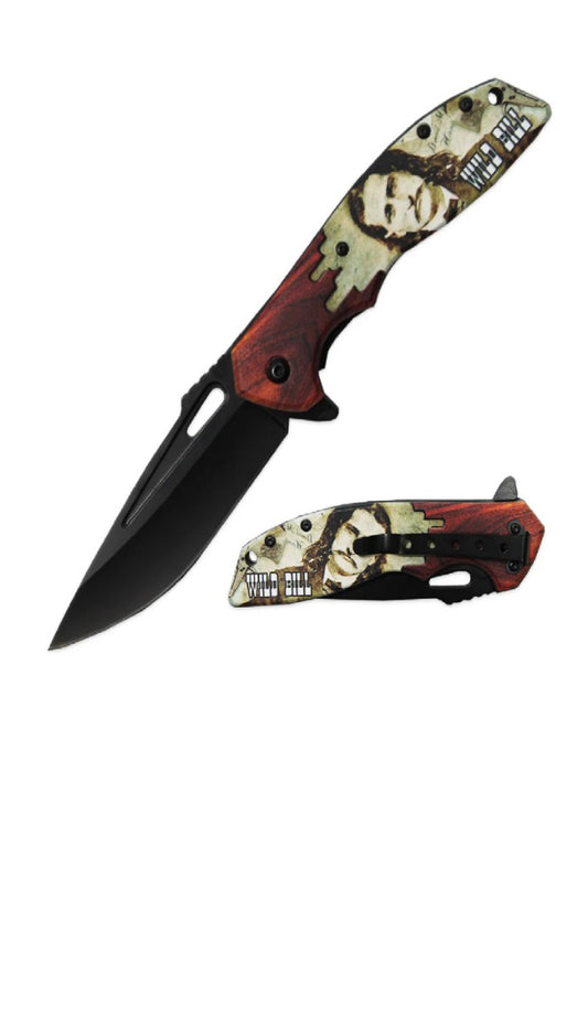 PK 3106-WB 4.75" WILD BILL HICKOK ASSIST-OPEN FOLDING KNIFE WITH BELT CLIP