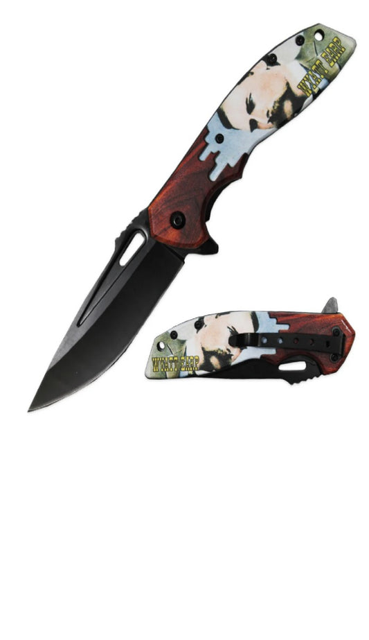 PK 3106-WE 4.75" WYATT EARP ASSIST-OPEN FOLDING KNIFE WITH BELT CLIP
